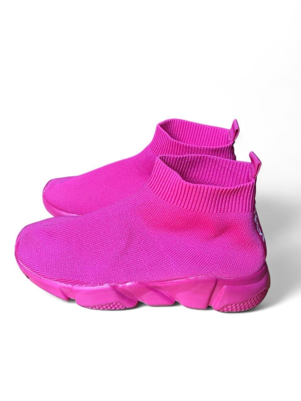 Mudd Neon Pink Sock Gym Athletic Sneakers Chunky Slip On Shoes Size 6 Barbiecore